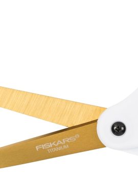 Fiskars Easy Action 8″ Titanium Scissors – Stainless Steel Fabric and Mixed Media Scissors – Arts and Crafts – Orange/White