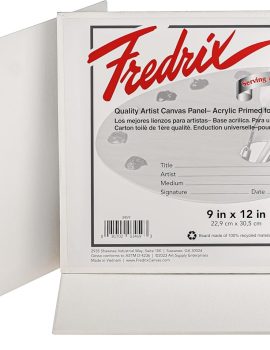 FREDRIX Artist Series Primed Canvas Panels, Individually Wrapped, 9″ x 12″, Pack of 3