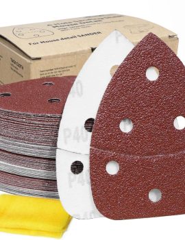 S&F STEAD & FAST Mouse Sander Sandpaper Assortment 70pcs, 6 Holes, Mouse Sanding Pads for Ryobi, 40 60 80 120 150 220 320 Grit Detail Sand Paper, Ryobi Sander Pads with Tack Cloth