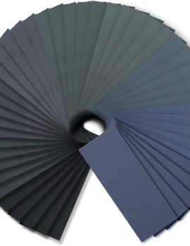 Wet Dry Sandpaper, Assorted 240-3000 Grit for Automotive Wood Sanding, 90 Sheets